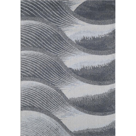 Palacedesigns 5 x 8 ft. Abstract Waves Modern Area Rug - Grey & Blue PA3669140